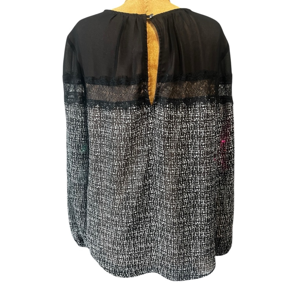 White House Black Market Black and White Blouse Like New! 10 - Picture 4 of 9